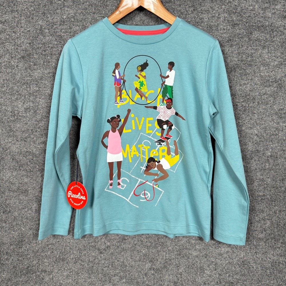 Piccolina Shirt Kids Size‎ 7 Black Lives Matter Graphic Tee Cotton Activist